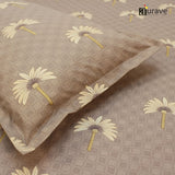 Printed Floral Cotton 144 TC Fitted Bedsheet with Pillow Covers - Purple