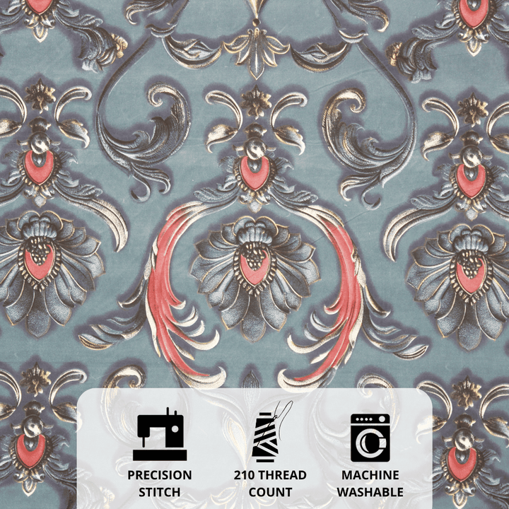 Floral 7D Digital Printed Fitted Bedsheet Design 