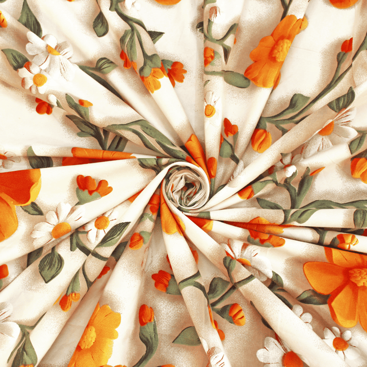 Floral 7D Digital Printed Fitted Bedsheet 
