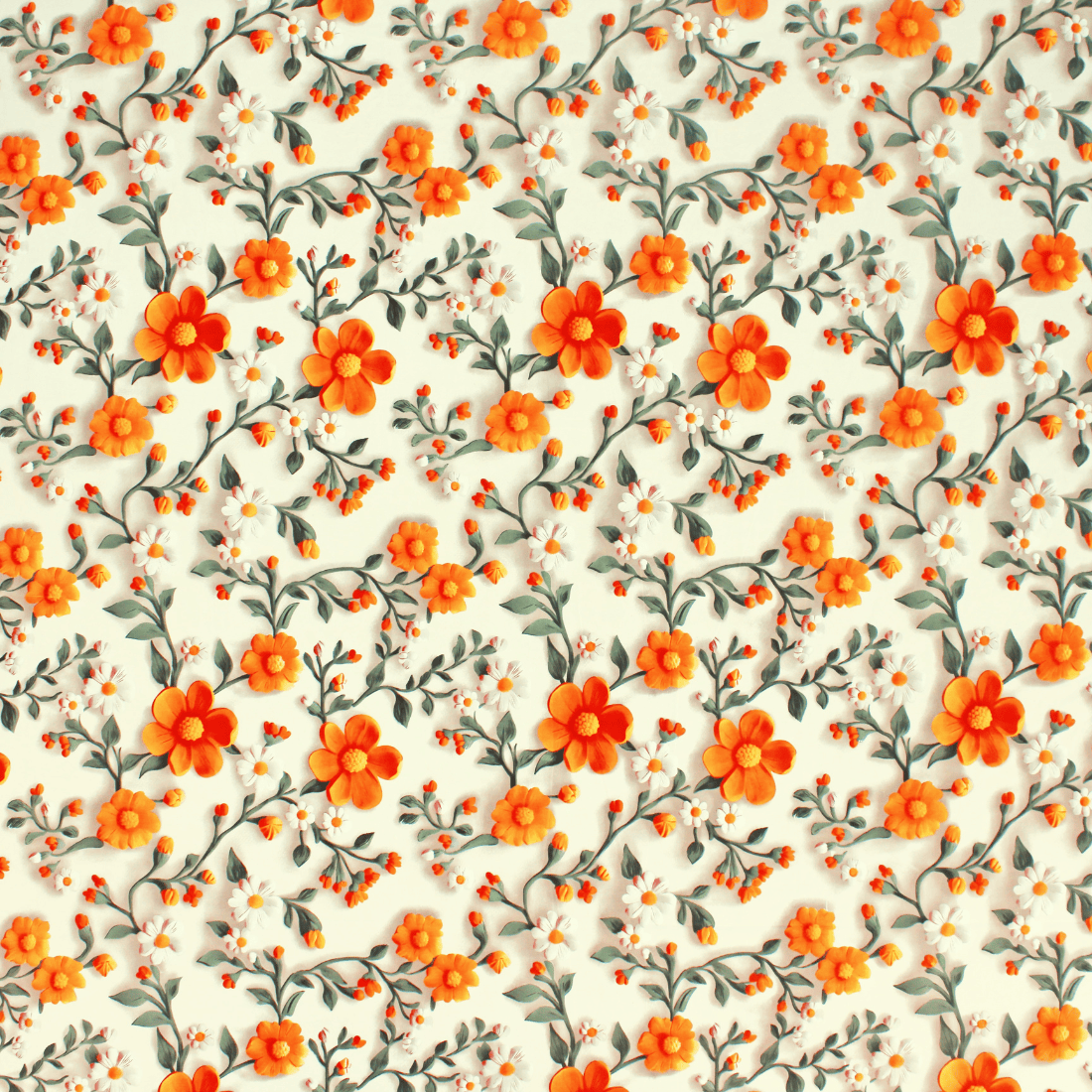 Floral 7D Digital Printed Fitted Bedsheet Design 