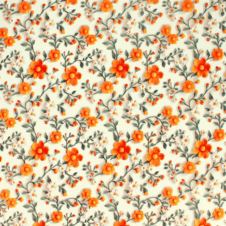 Floral 7D Digital Printed Fitted Bedsheet Design 