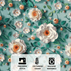 Floral 7D Digital Printed Fitted Bedsheet Design 