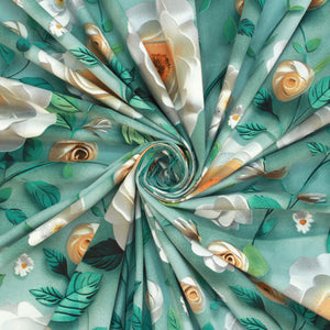 Floral 7D Digital Printed Fitted Bedsheet 