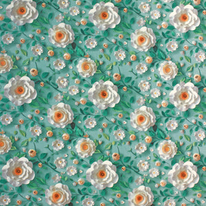 Full View Floral 7D Digital Printed Fitted Bedsheet Design 