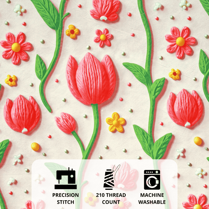 Full View Floral 7D Digital Printed Fitted Bedsheet Design