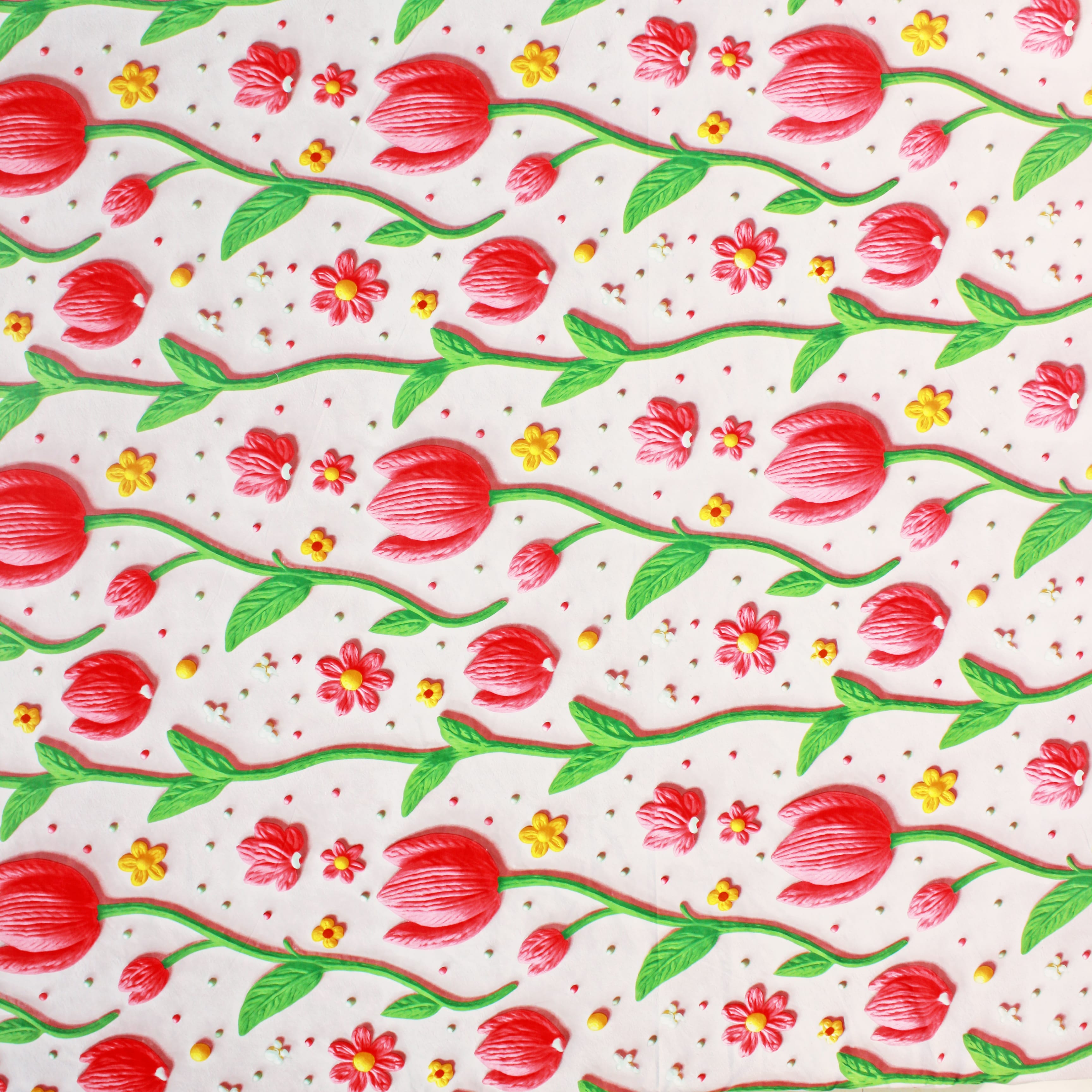 Floral 7D Digital Printed Fitted Bedsheet Design 