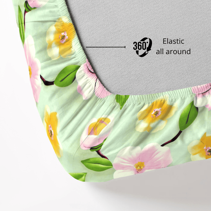 Floral 7D Fitted Bedsheet  