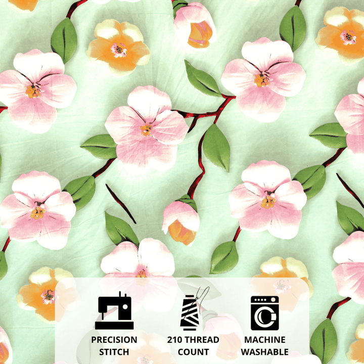 Fuul View Floral 7D Digital Printed Fitted Bedsheet Design 