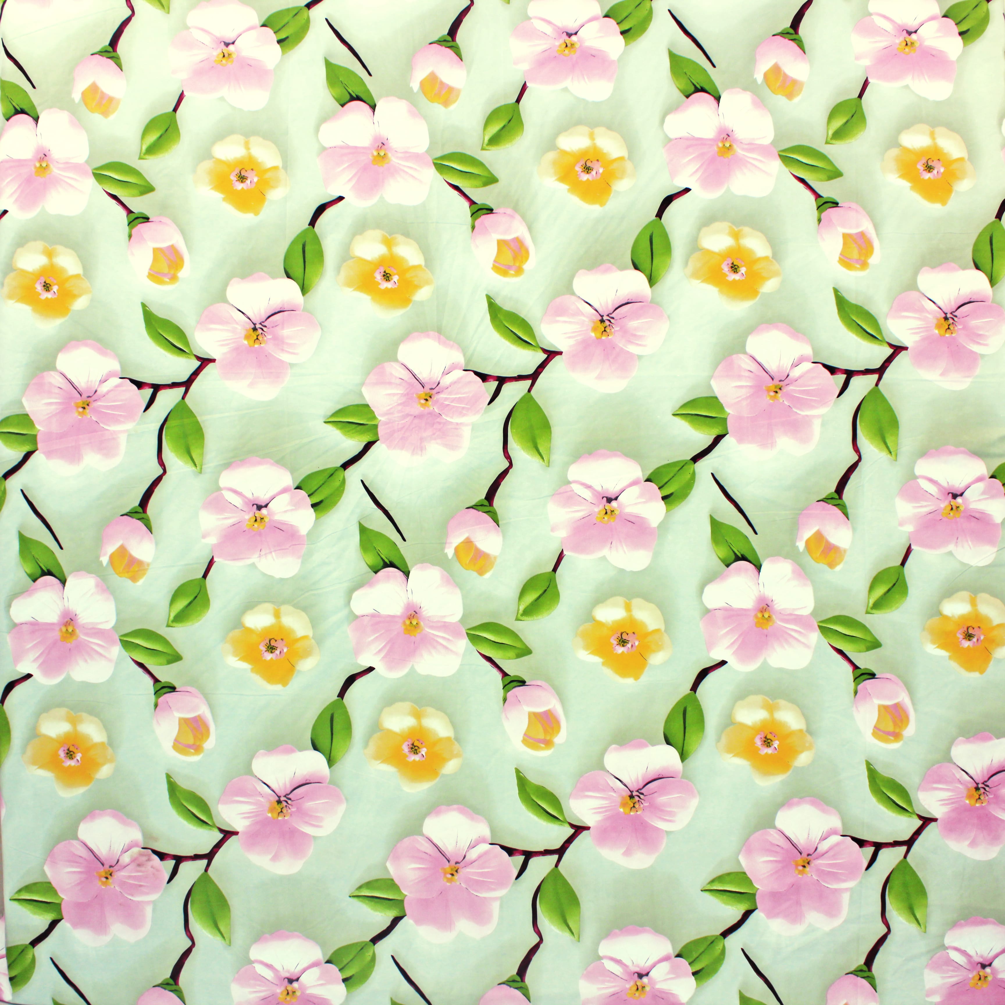 Floral 7D Digital Printed Fitted Bedsheet Design 