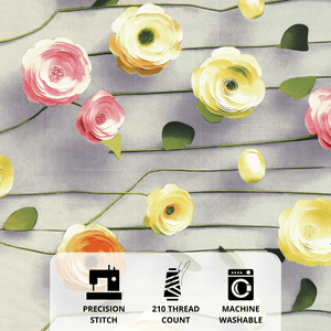 Full View Floral 7D Digital Printed Fitted Bedsheet Design 
