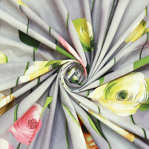 Floral 7D Digital Printed Fitted Bedsheet 