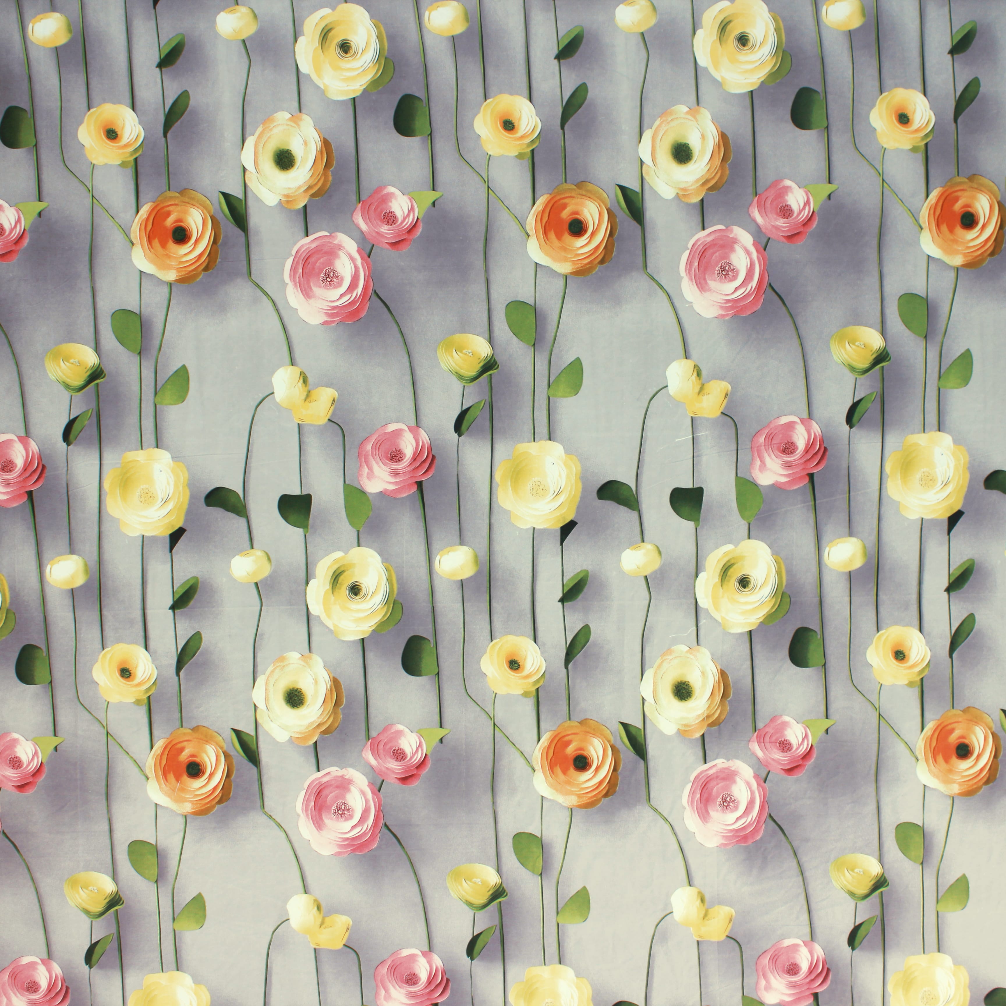 Floral 7D Digital Printed Fitted Bedsheet Design 