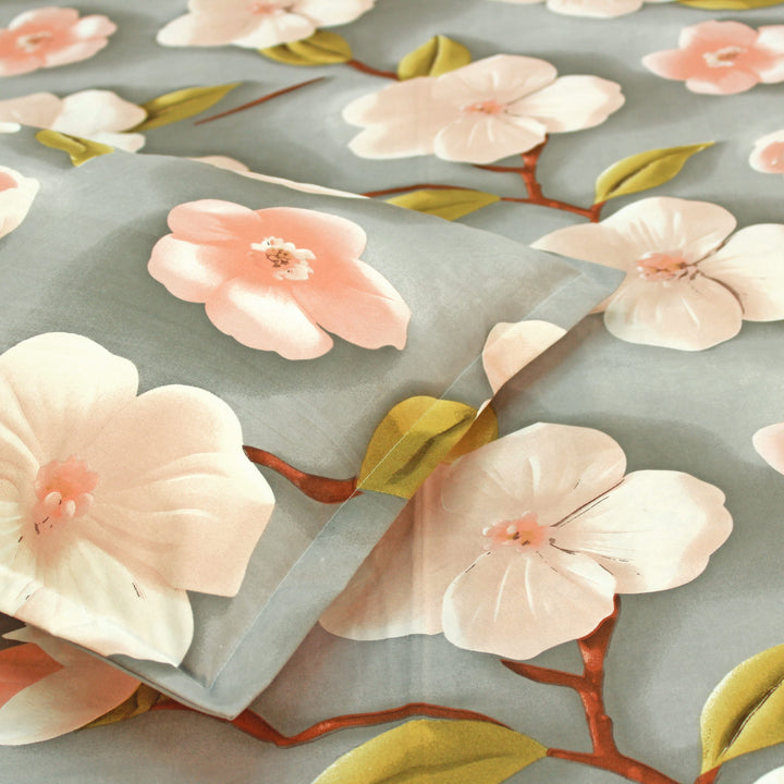 Floral 7D Digital Printed Fitted Bedsheet with Pillow Covers - Multicolor