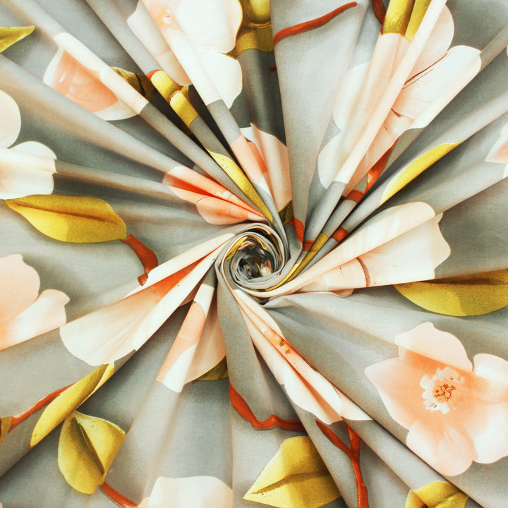 Rolled-up Floral 7D Digital Printed Fitted Bedsheet - Multicolor