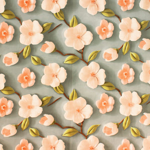 Full View Floral 7D Digital Printed Fitted Bedsheet 