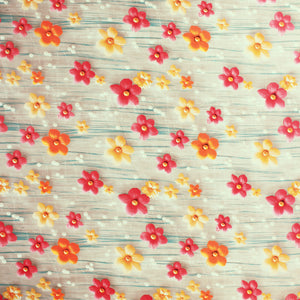 Full View Floral 7D Digital Printed Fitted Bedsheet  Design 