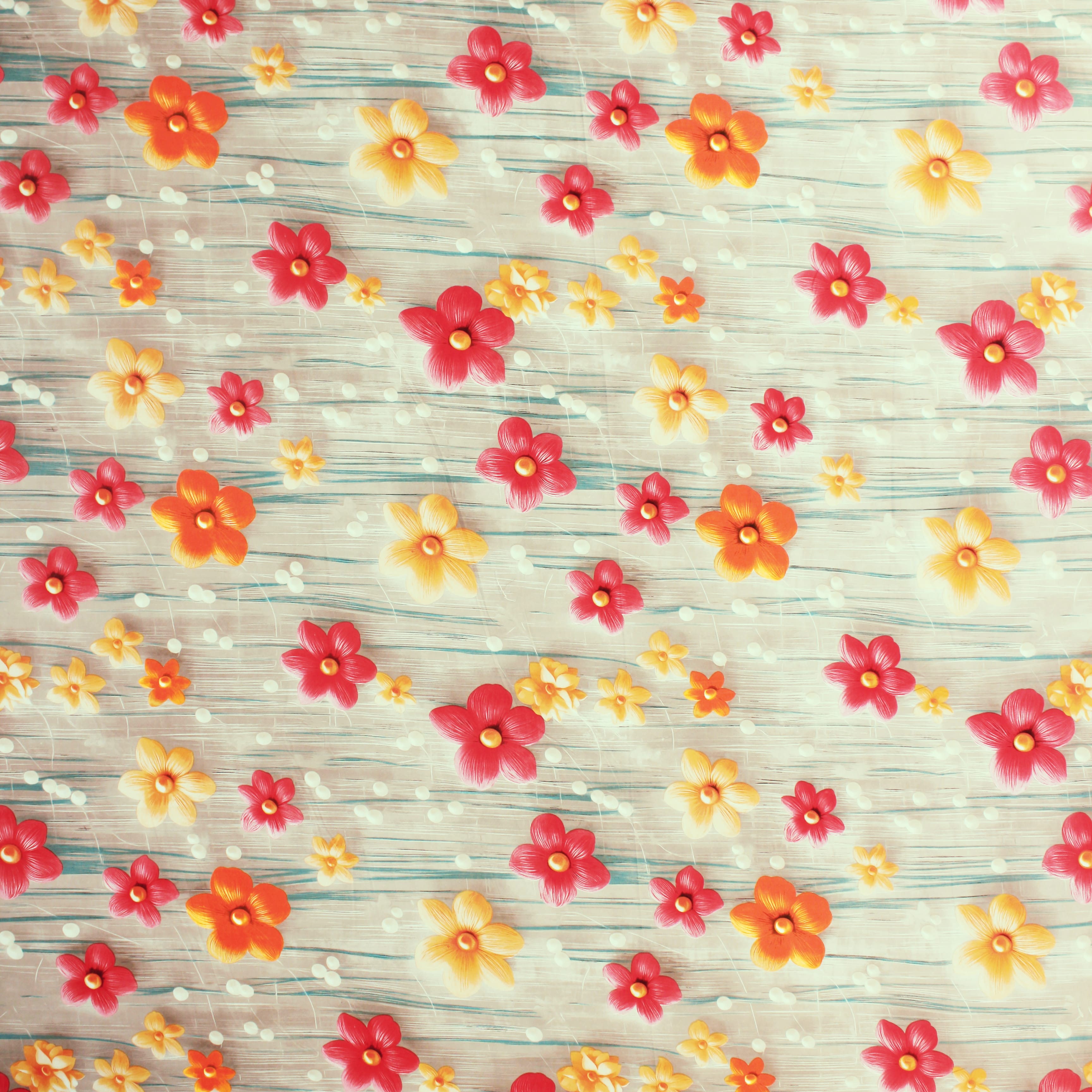Full View Floral 7D Digital Printed Fitted Bedsheet  Design 