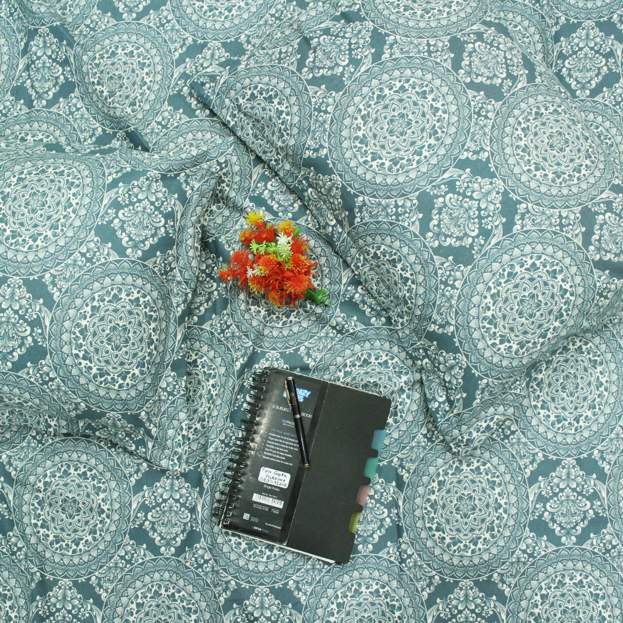 Printed Cotton Flare 144 TC Bedsheet with Pillow Covers - Blue