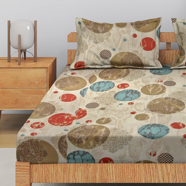 Printed Cotton Flare 144 TC Bedsheet with Pillow Covers
