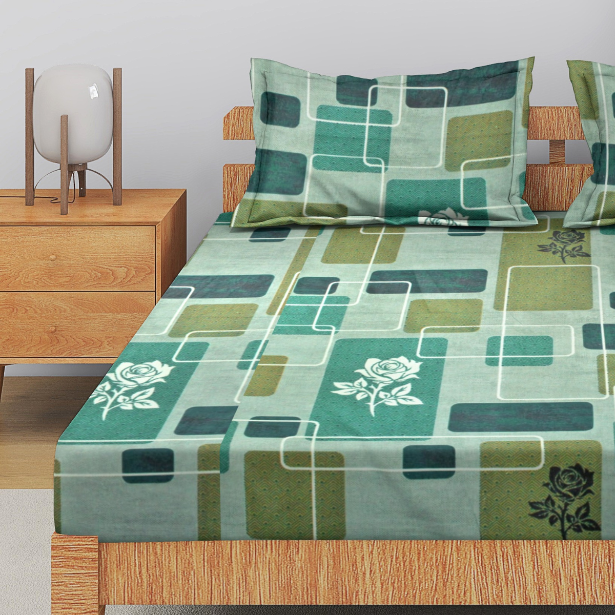 Printed Cotton Flare 144 TC Bedsheet with Pillow Covers