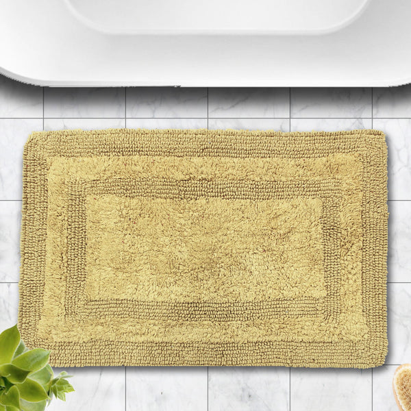Luxury Reversible Cotton Bathmat, Camel Brown