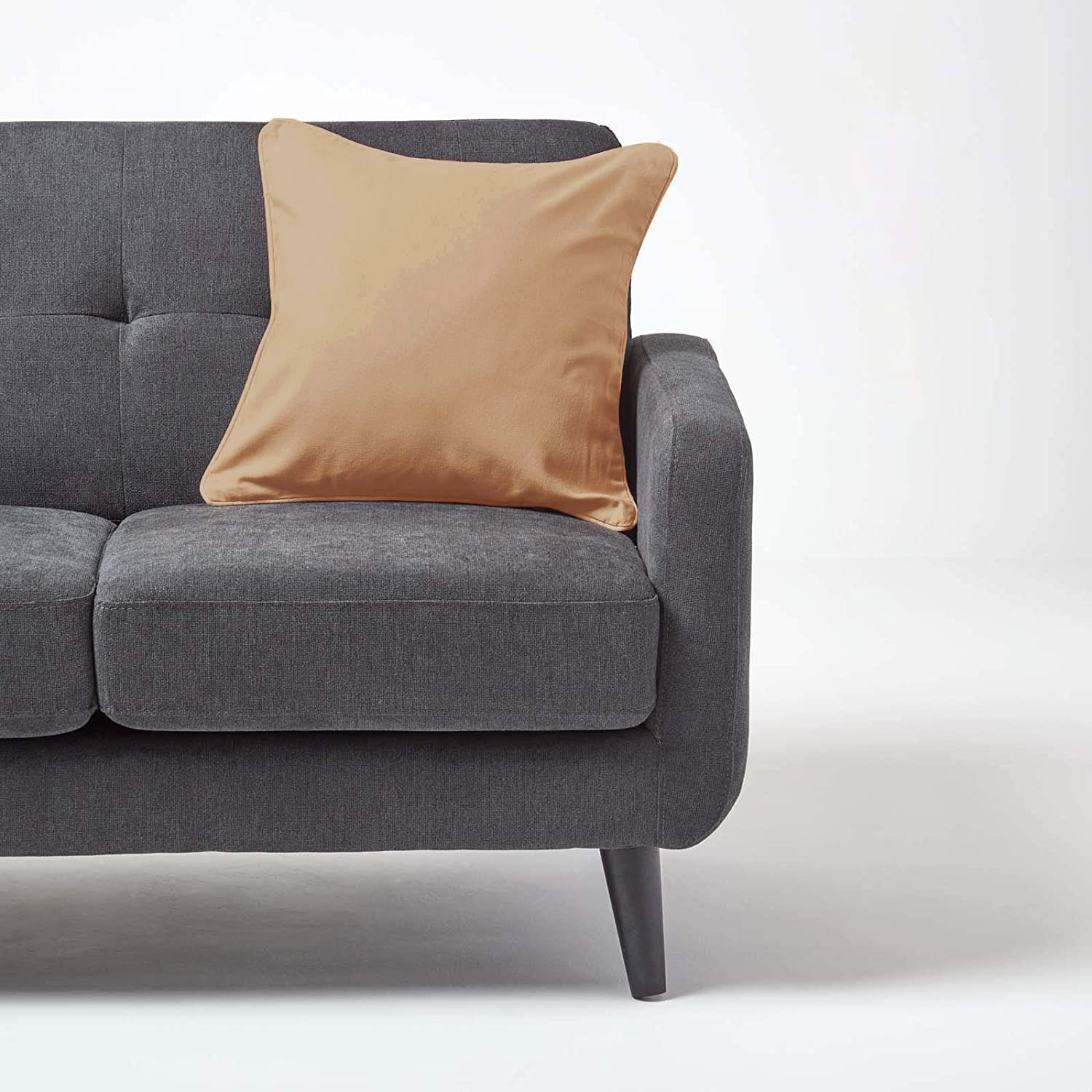 Plain Cotton Decorative Cushion Cover - Camel Brown