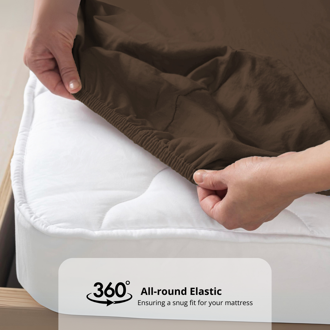 Plain Cotton Satin 400 TC Bedsheet  All Round Elastic 