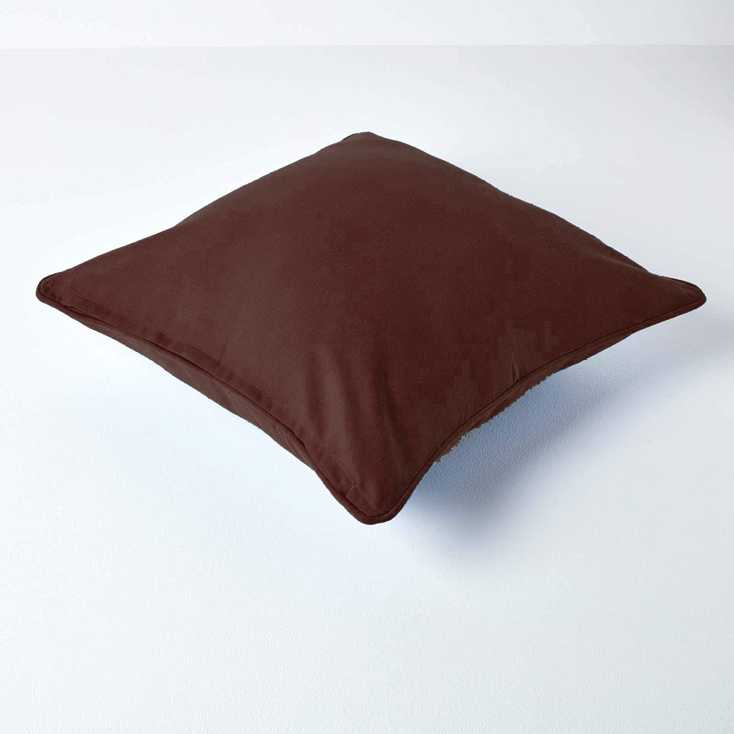 Plain Cotton Decorative Cushion Cover 1 Pc in Coffee Brown online at best prices