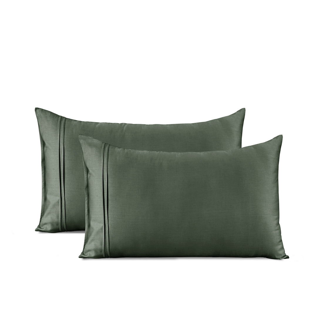 Cotton Satin 400 TC Designer Pillow Covers, Dark Grey