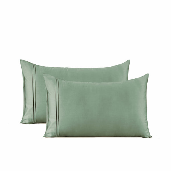 Cotton Satin 400 TC Designer Pillow Covers, Teal