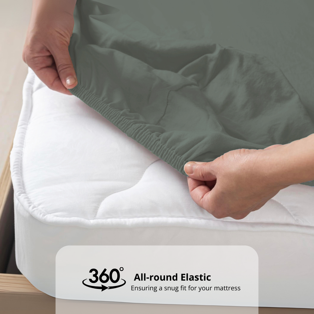 Plain Cotton Satin 400 TC Bedsheet 