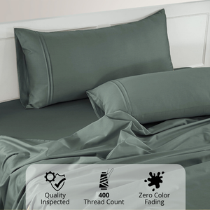 Plain Cotton Satin 400 TC Bedsheet with Pillow Covers - Dark Grey