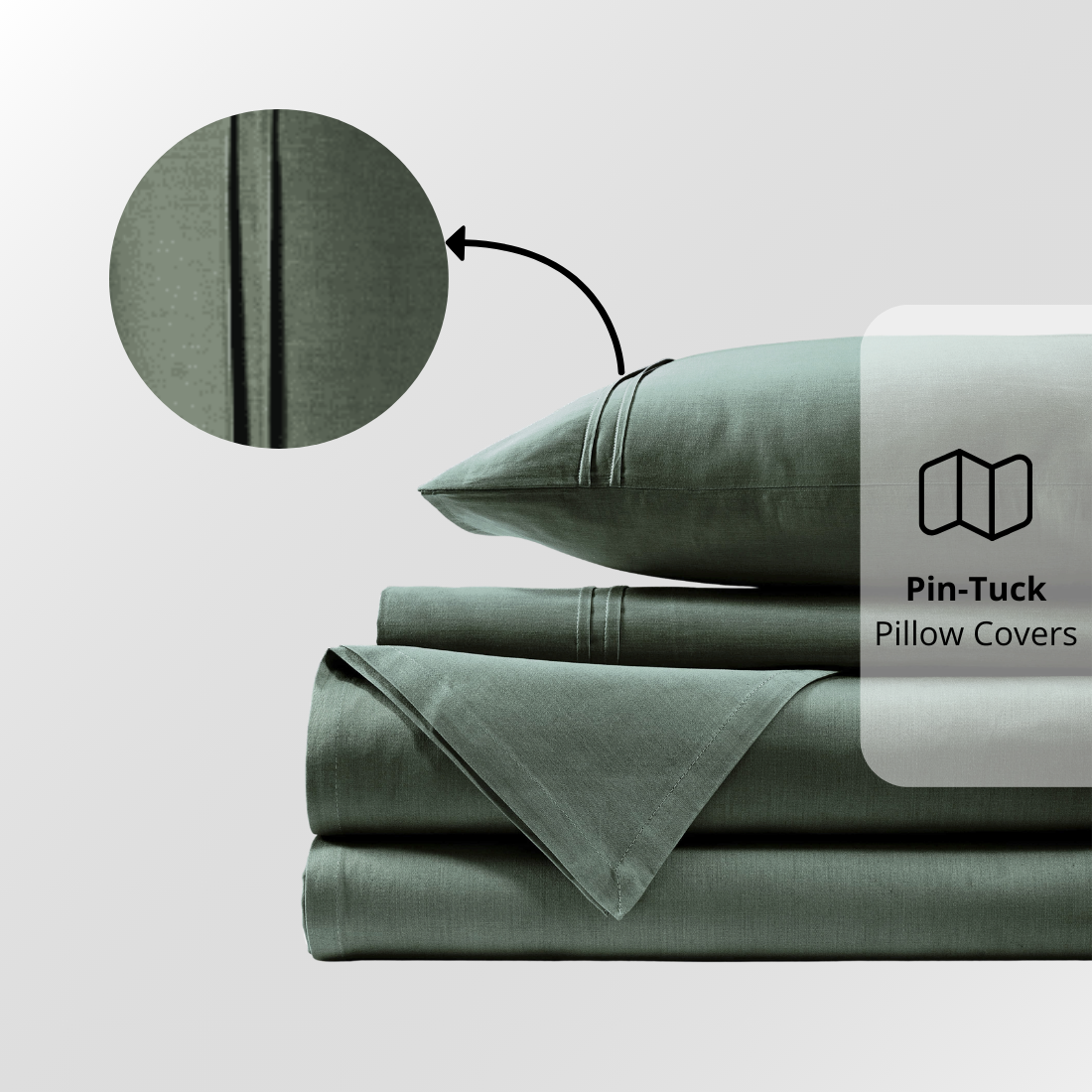 Plain Cotton Satin 400 TC Bedsheet with Pillow Covers - Dark Grey
