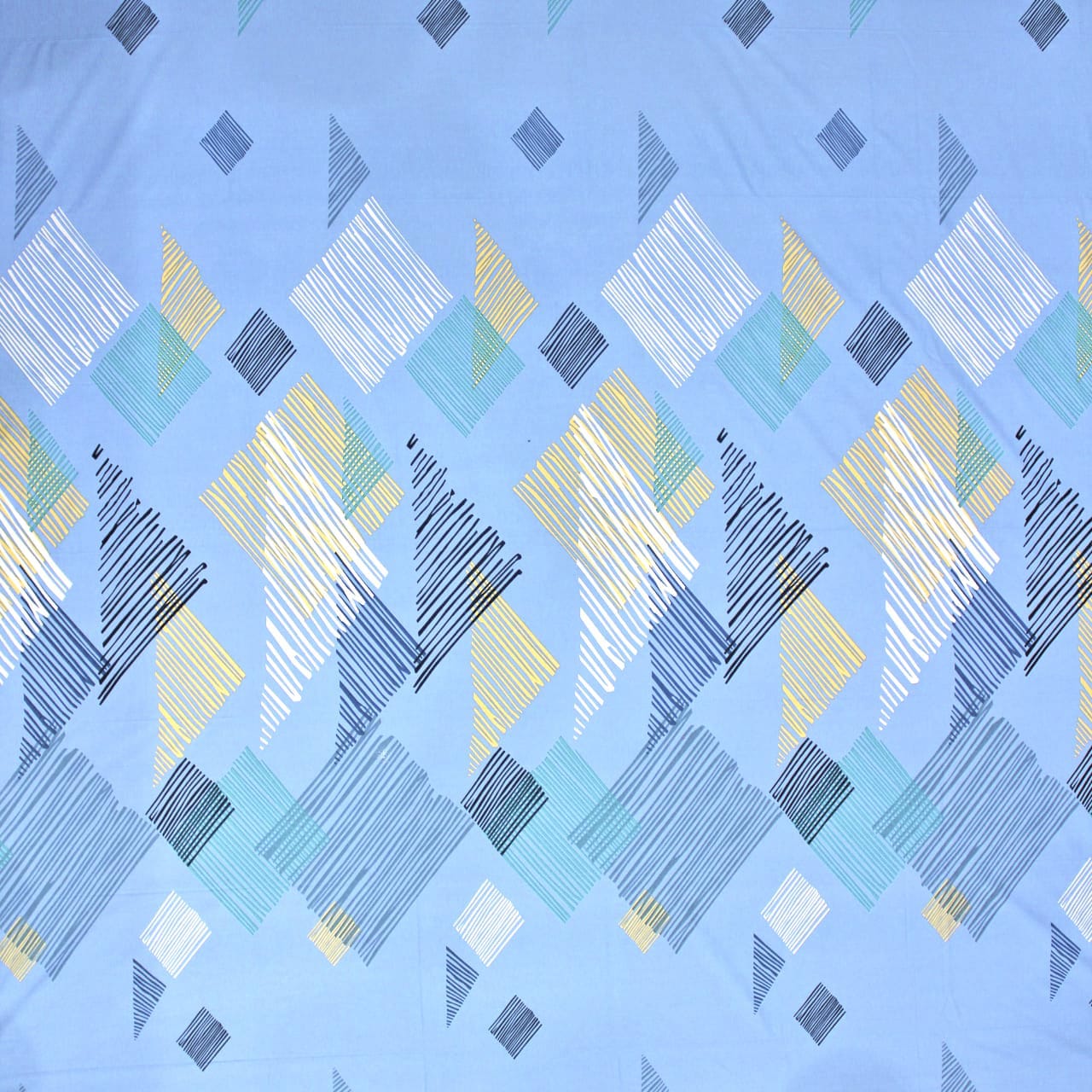 Printed Geometrical Cotton 250 TC Fitted Bedsheet Design 