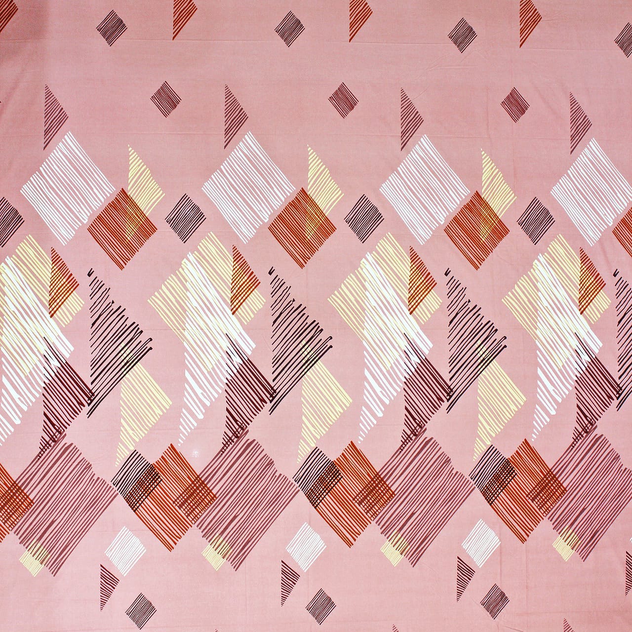 Printed Geometrical Cotton 250 TC Fitted Bedsheet Design 