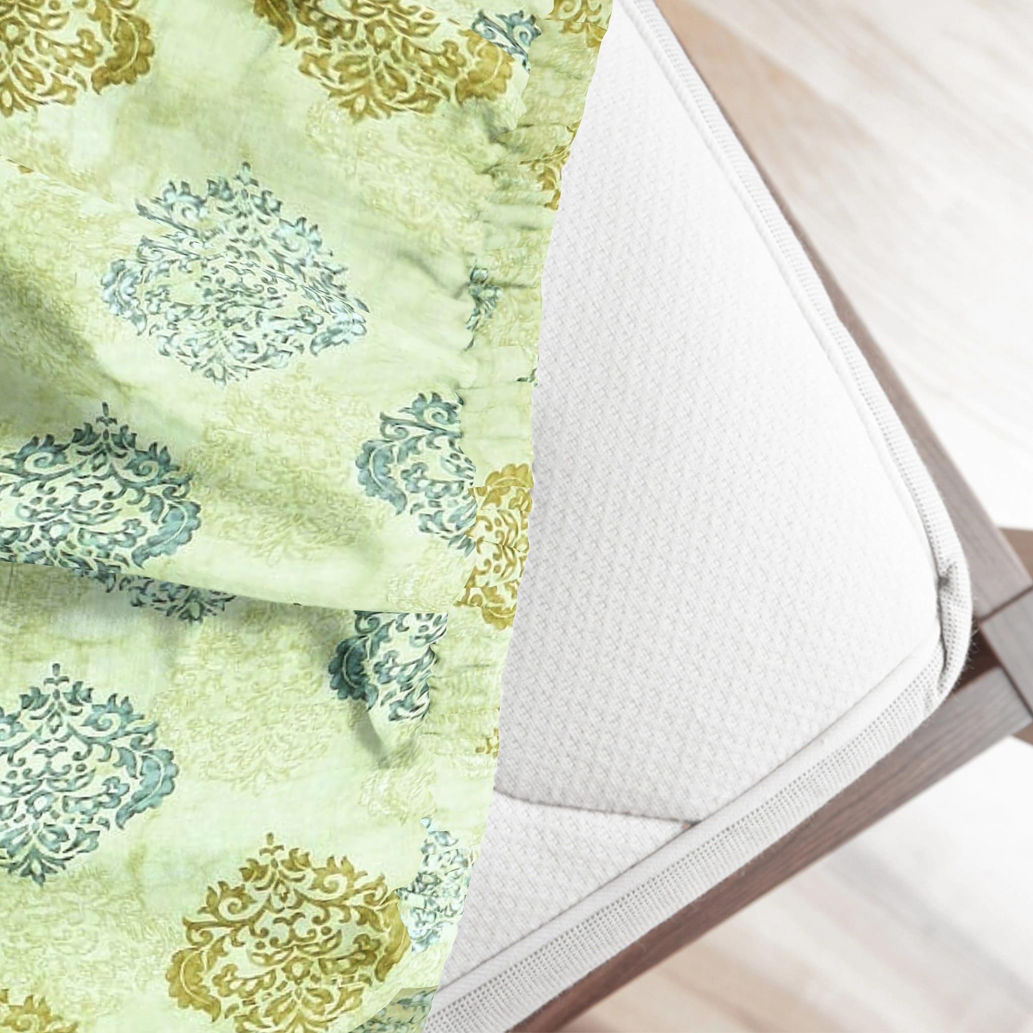 Printed Damask Cotton 250 TC Fitted Bedsheet 