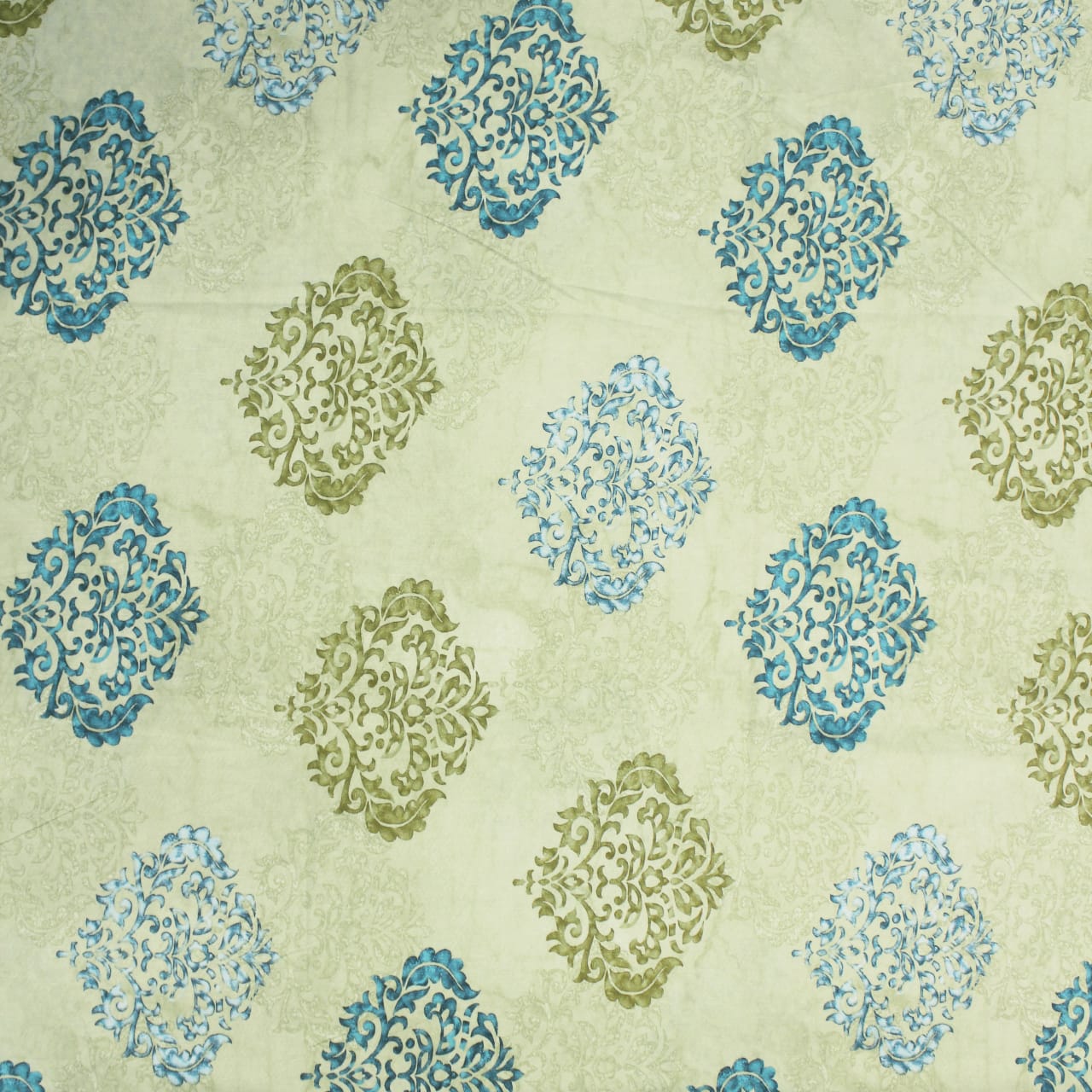 Printed Damask Cotton 250 TC Fitted Bedsheet Design 
