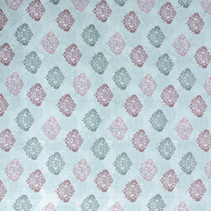 Printed Damask Cotton 250 TC Bedsheet with Pillow Covers - Blue