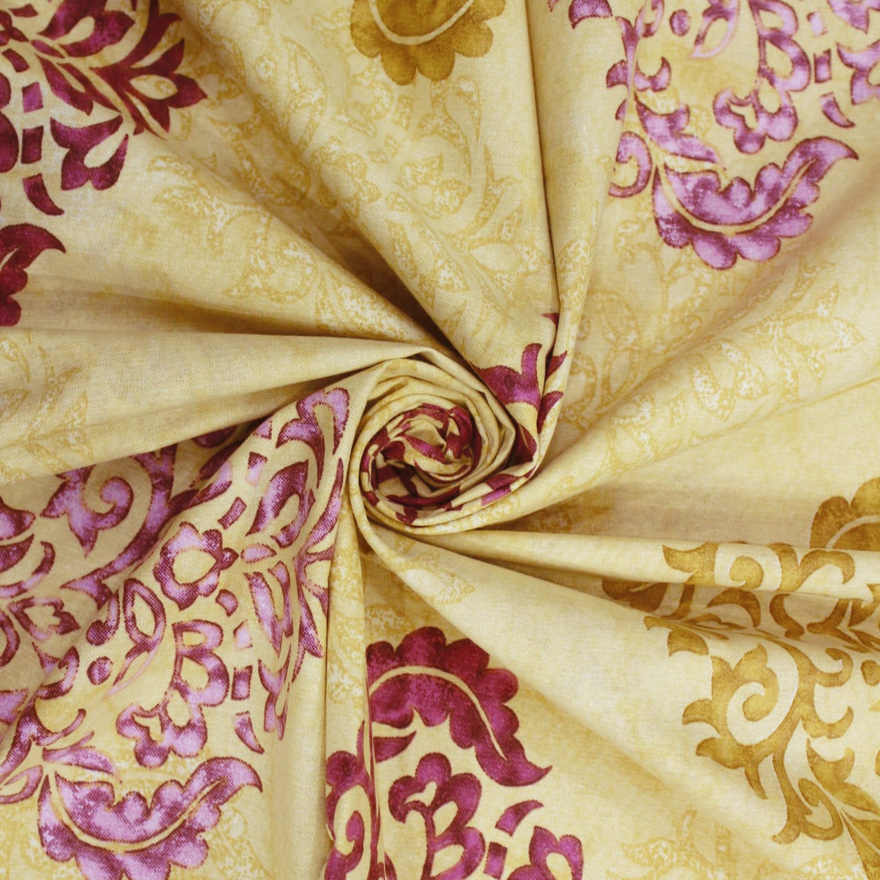 Printed Damask Cotton 250 TC Bedsheet 