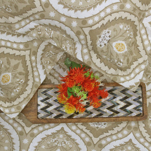 Printed Damask Cotton 250 TC Bedsheet with Pillow Covers - Brown