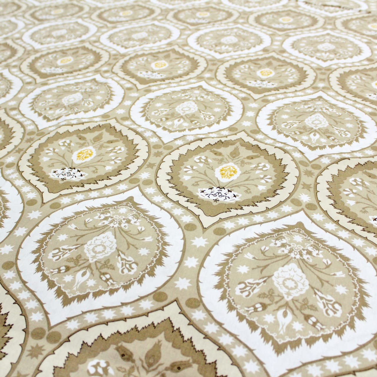 Printed Damask Cotton 250 TC Fitted Bedsheet Design 