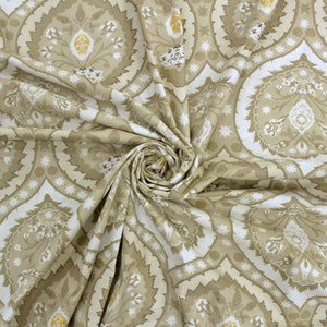 Printed Damask Cotton 250 TC Fitted Bedsheet 