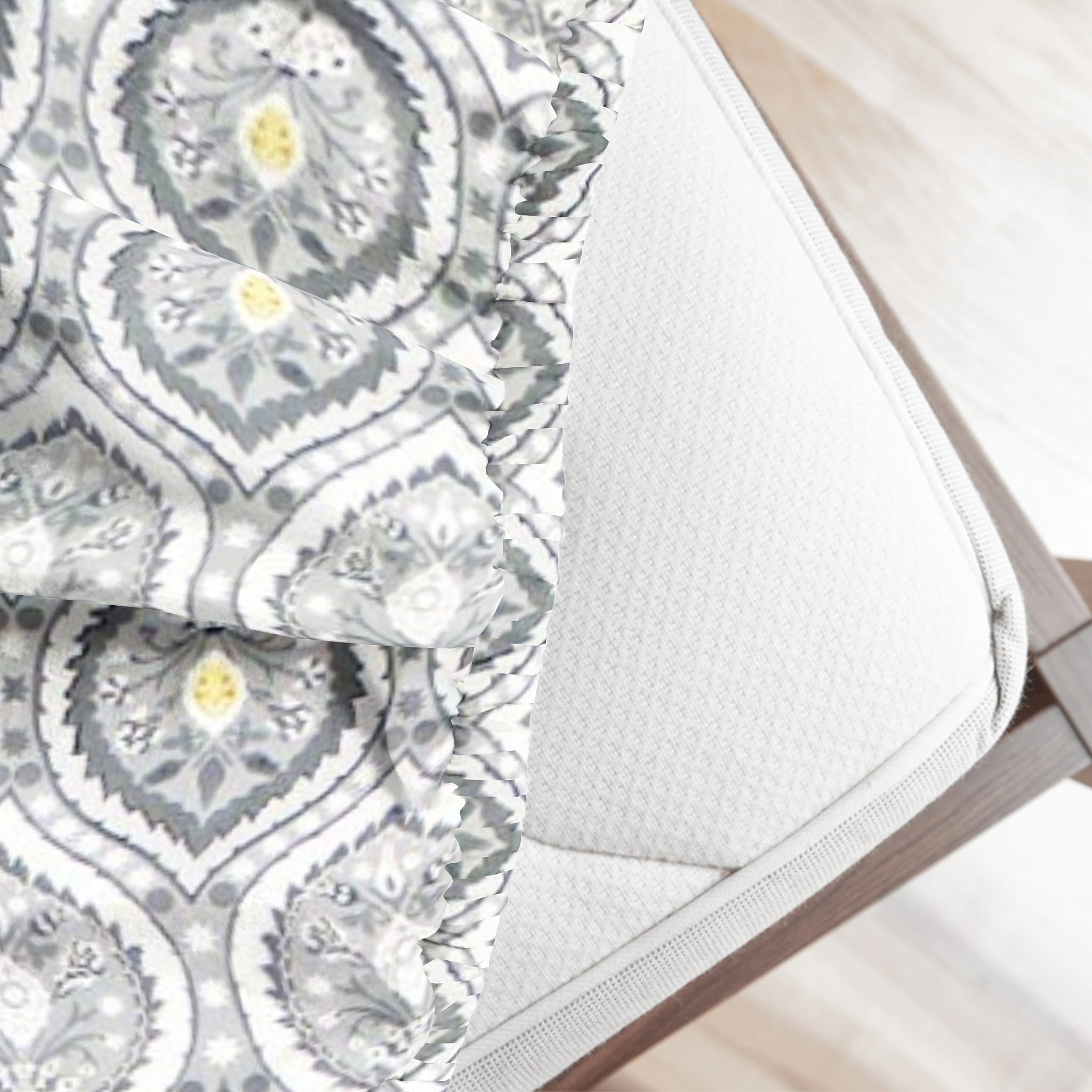 Printed Damask Cotton 250 TC Fitted Bedsheet 