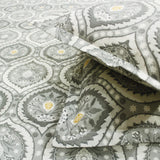 Close-up view of Printed Damask Cotton 250 TC Bedsheet with Pillow Covers - Grey