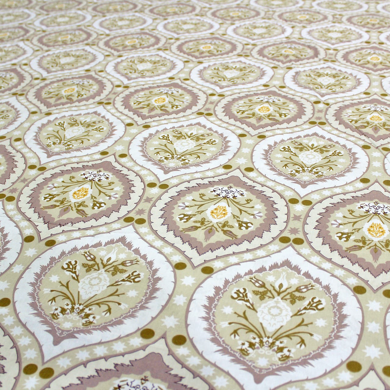 Printed Damask Cotton 250 TC Fitted Bedsheet Design 