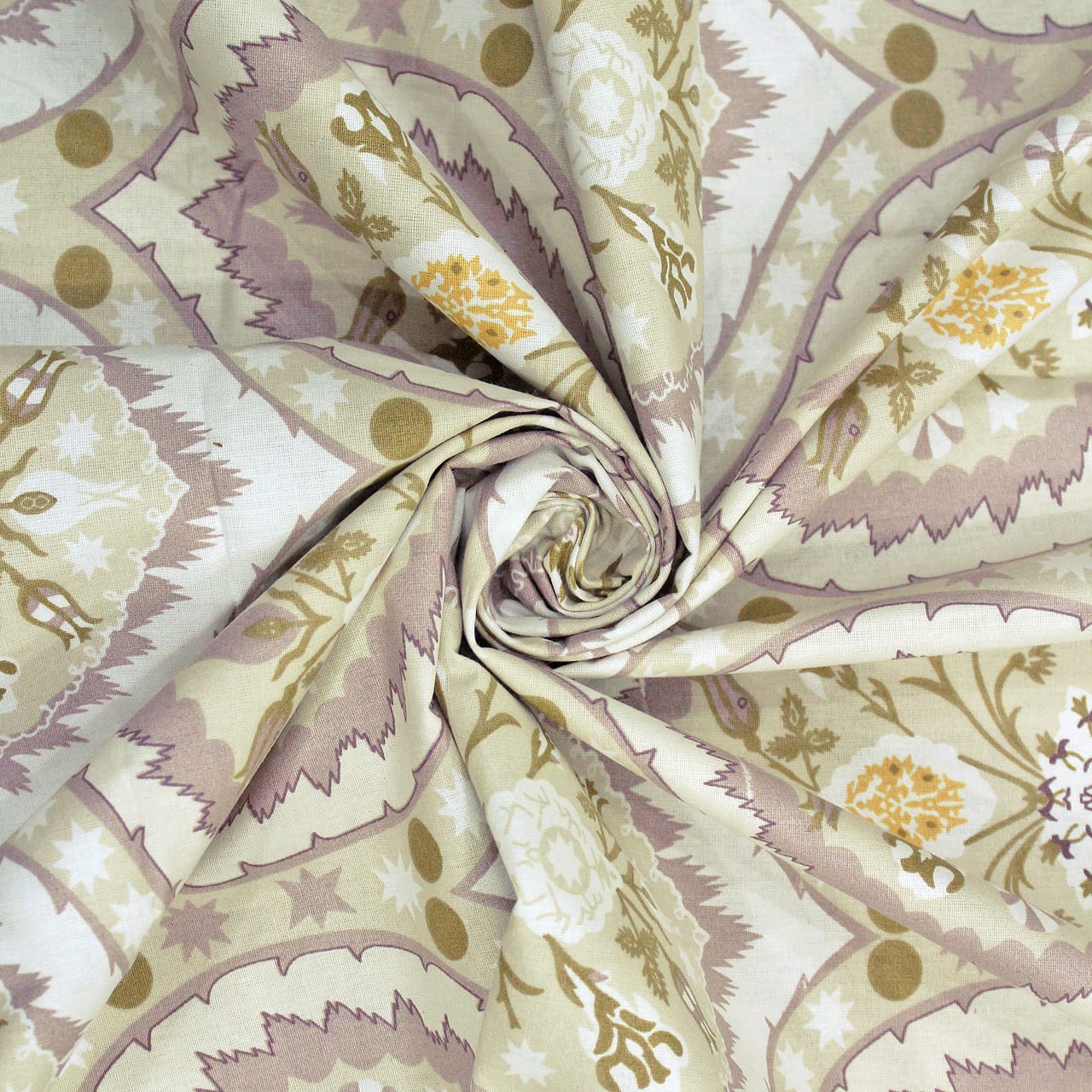 Printed Damask Cotton 250 TC Bedsheet 