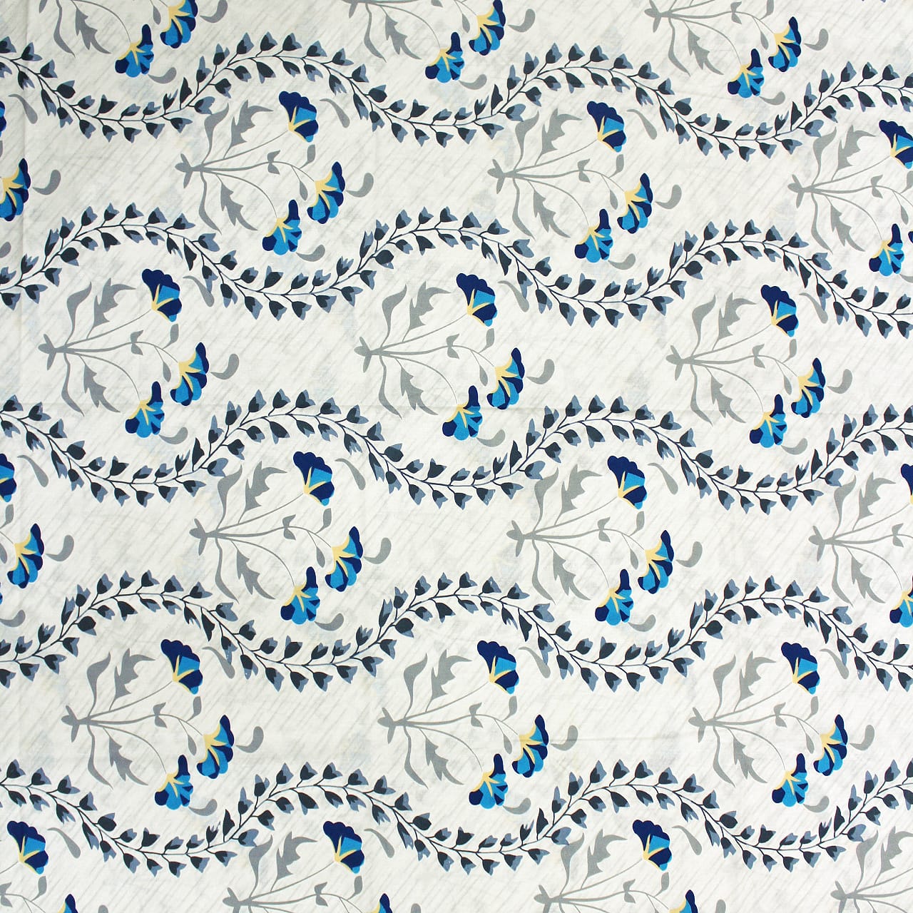 Close Up View Printed Floral Cotton 250 TC Fitted Bedsheet Design 