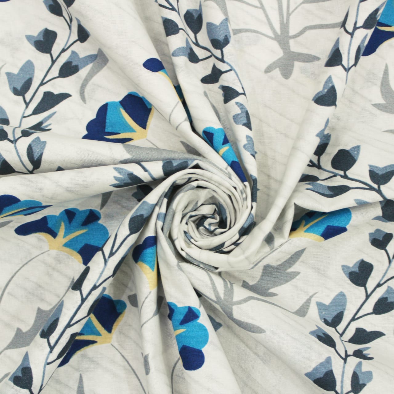 Printed Floral Cotton 250 TC Fitted Bedsheet 