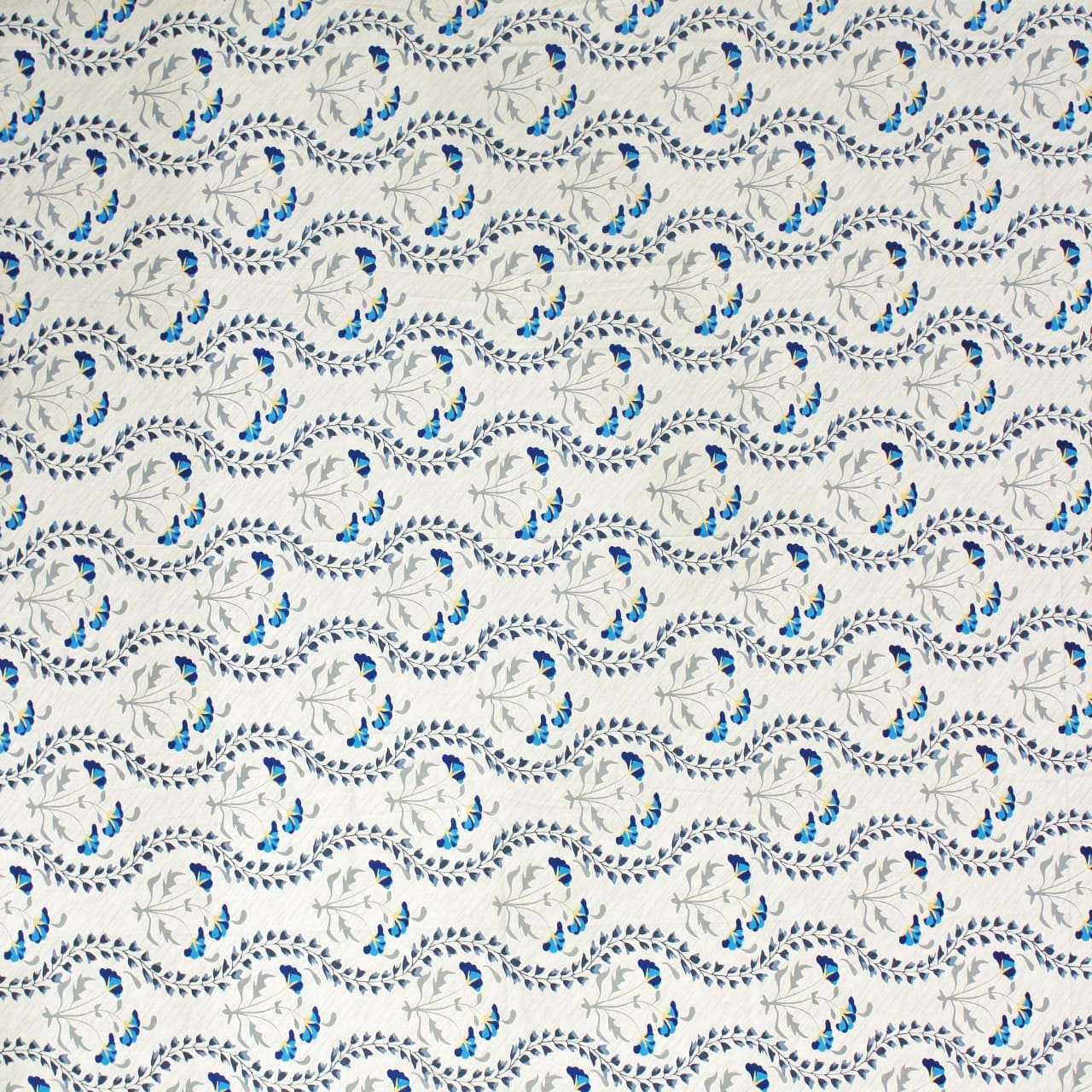 Printed Floral Cotton 250 TC Fitted Bedsheet Design 