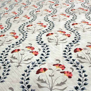 Printed Floral Cotton 250 TC Fitted Bedsheet Design